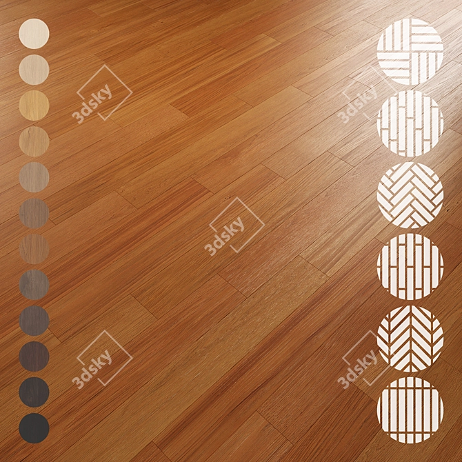 Oak Parquet Flooring Collection 3D model image 1