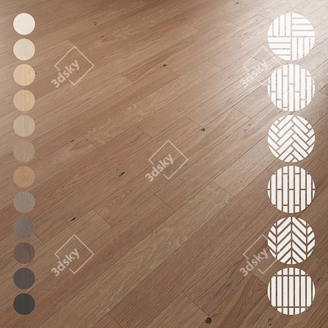 Oak Parquet Flooring Collection 3D model image 1