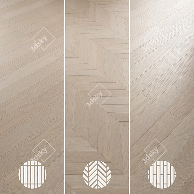 Oak Parquet 074 Texture Set 3D model image 6