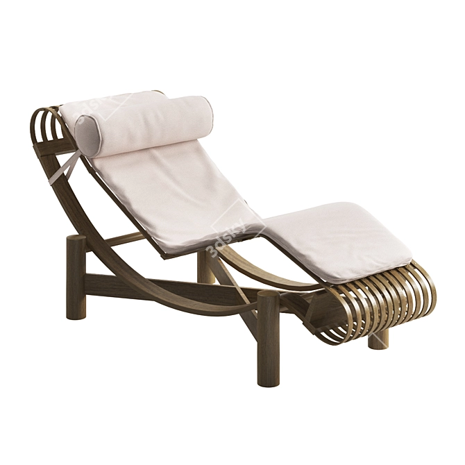 Cassina Tokyo Bamboo Teak Chaise 3D model image 1