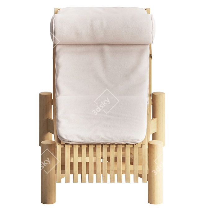 Cassina Tokyo Bamboo Teak Chaise 3D model image 3