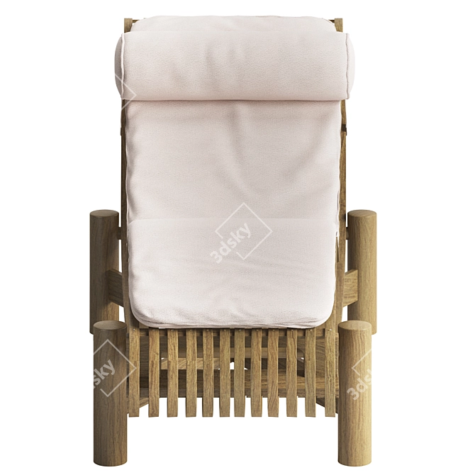 Cassina Tokyo Bamboo Teak Chaise 3D model image 4