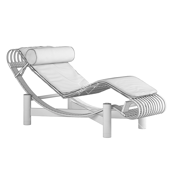 Cassina Tokyo Bamboo Teak Chaise 3D model image 5