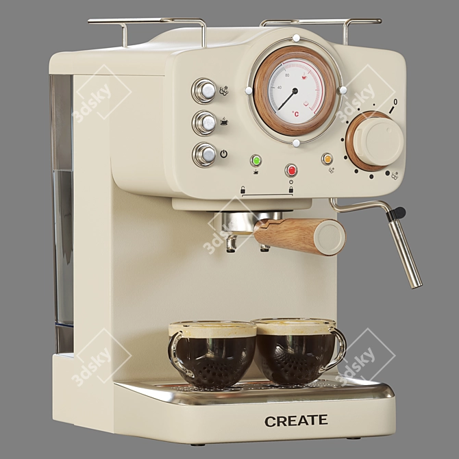 Retro Thera Express Coffee Maker 3D model image 1