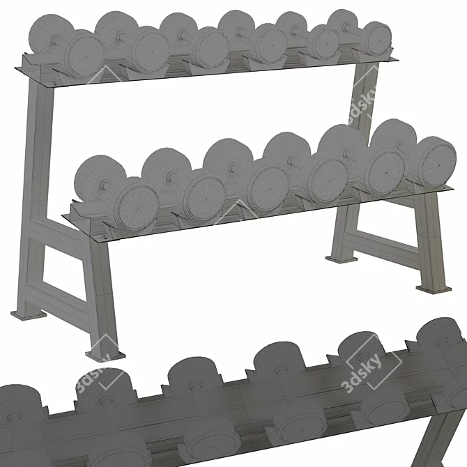 Gym Dumbbell Rack Organizer Stand 3D model image 5