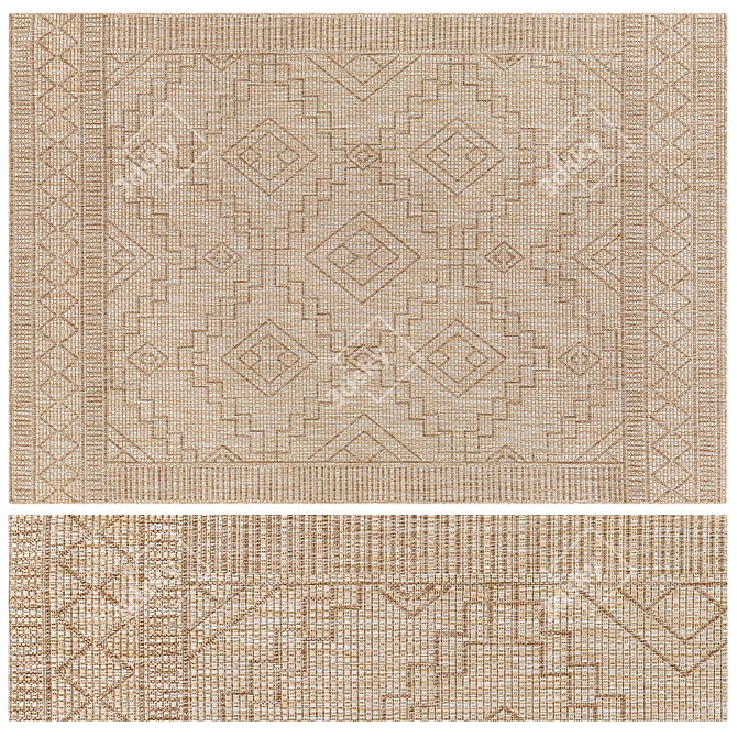 Geometric Jute Rug Set - 4K 3D model image 4