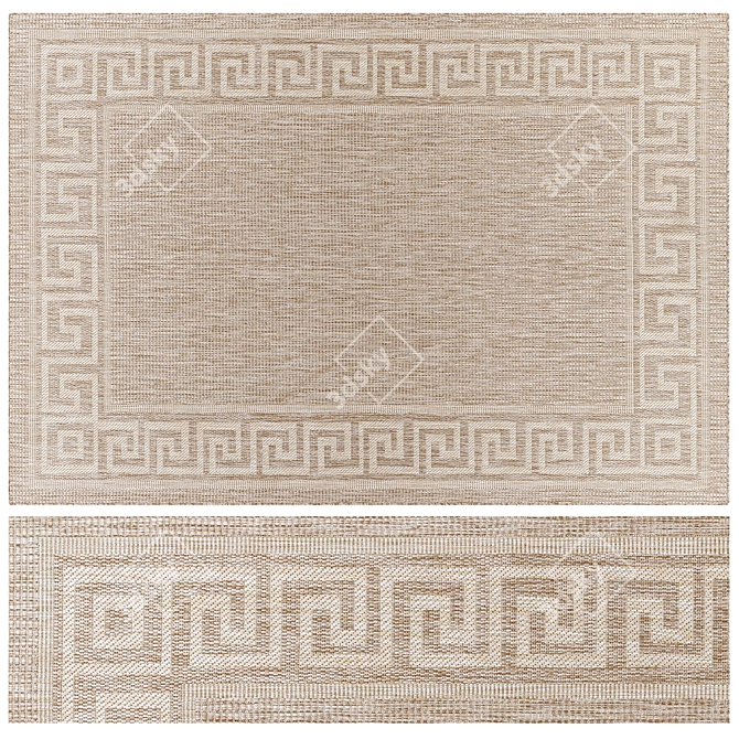 Geometric Jute Rugs Bundle - 4K 3D model image 4