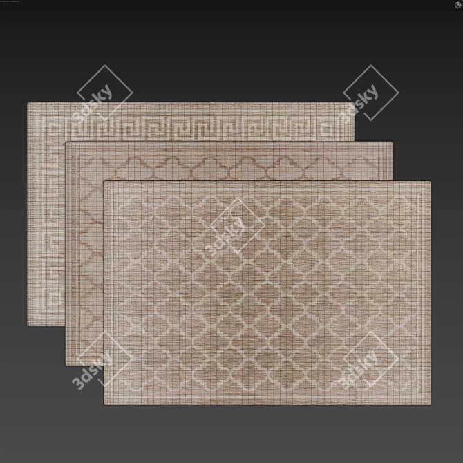 Geometric Jute Rugs Bundle - 4K 3D model image 5