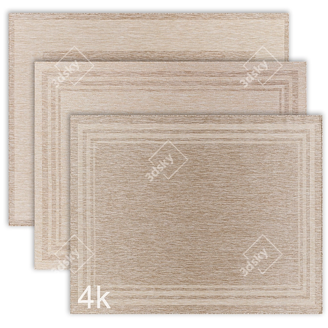 Geometric Jute Rugs Bundle - 4K 3D model image 1