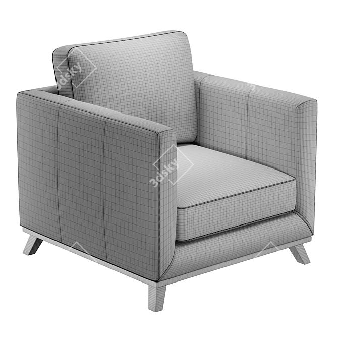 Sullivan Luxury Leather Accent Chair 3D model image 3