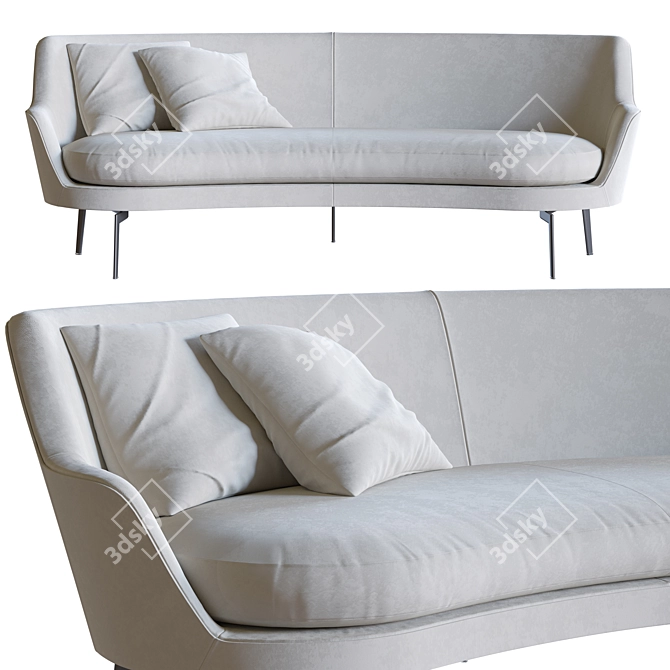 Modern 3D Flexform Guscio Sofa 3D model image 1