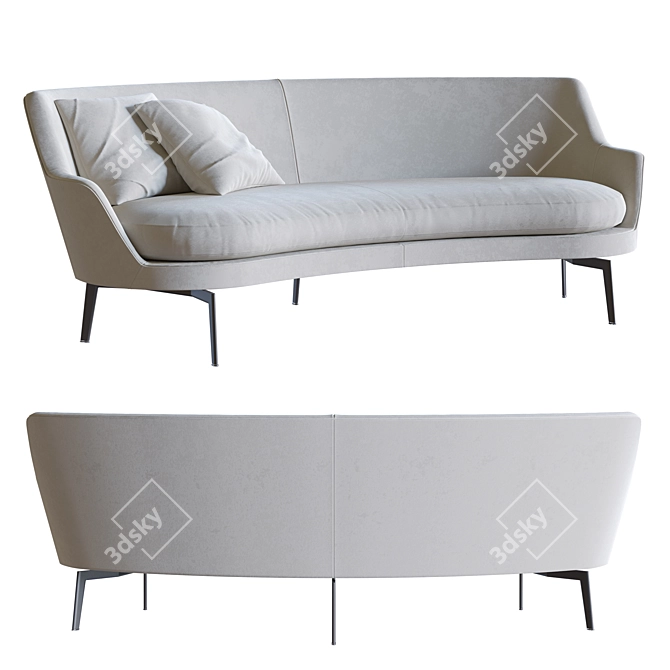 Modern 3D Flexform Guscio Sofa 3D model image 2