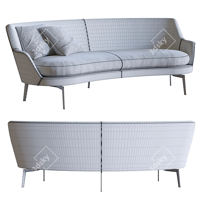 Modern 3D Flexform Guscio Sofa 3D model image 5