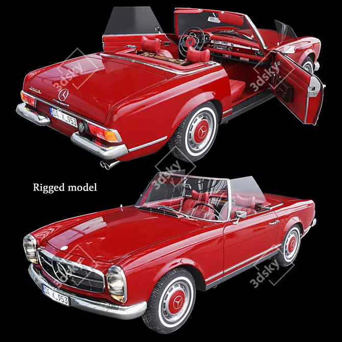 Mercedes Pagoda Model Kit 3D model image 9