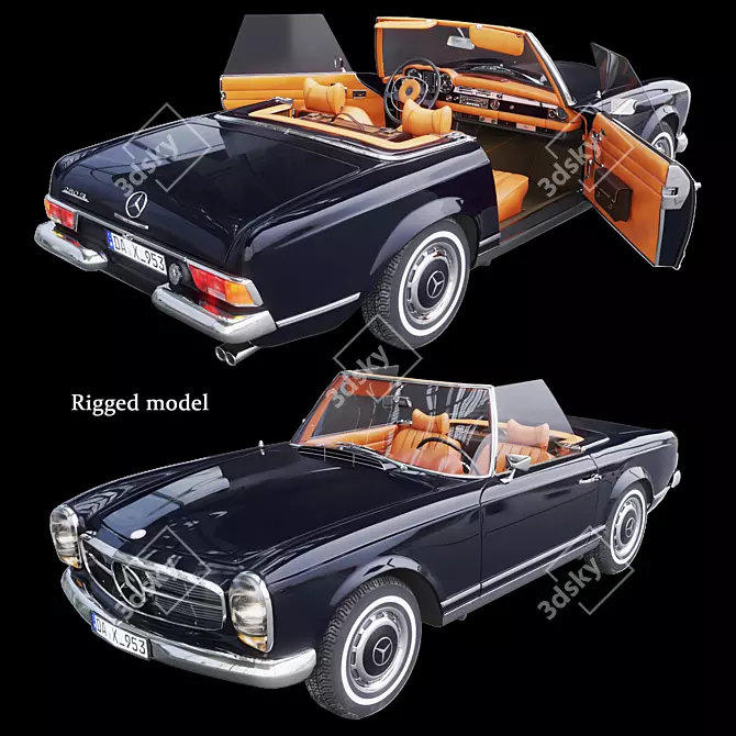 Mercedes Pagoda Model Kit 3D model image 14