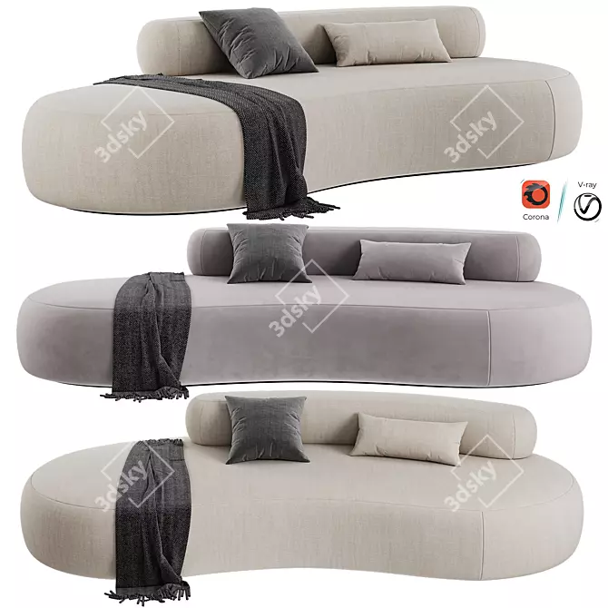 Modern Bubble Rock Sofa Design 3D model image 1