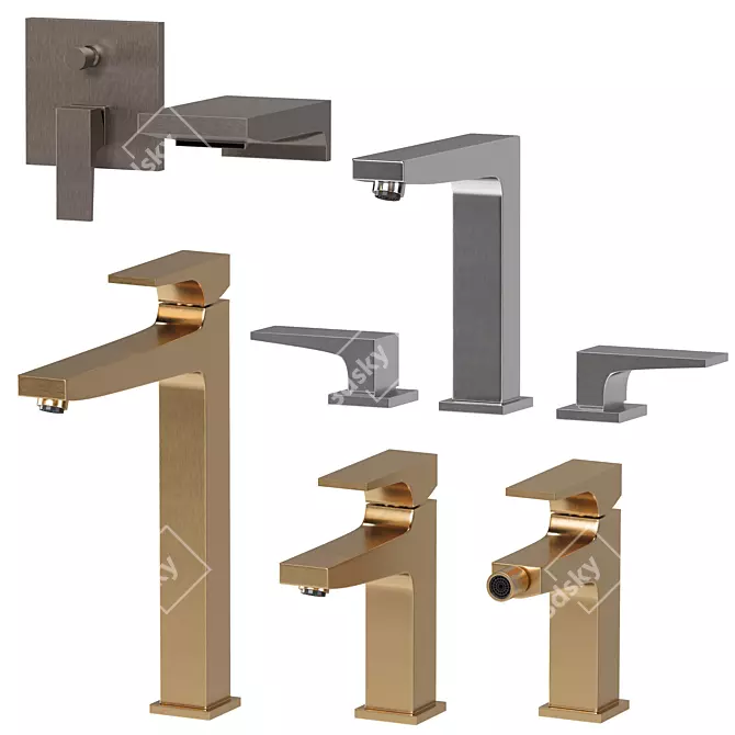 Metropol Collection Faucet Set 3D model image 5