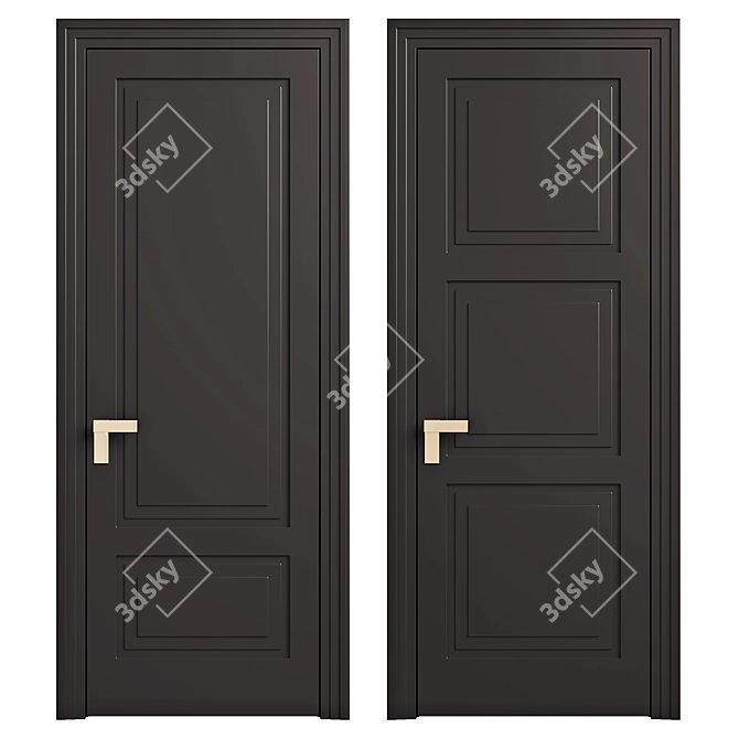 Rocca Anthracite Volhovec Doors 3D model image 2