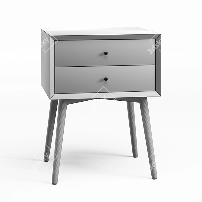 Acorn Mid-Century Closed Nightstand 3D model image 5