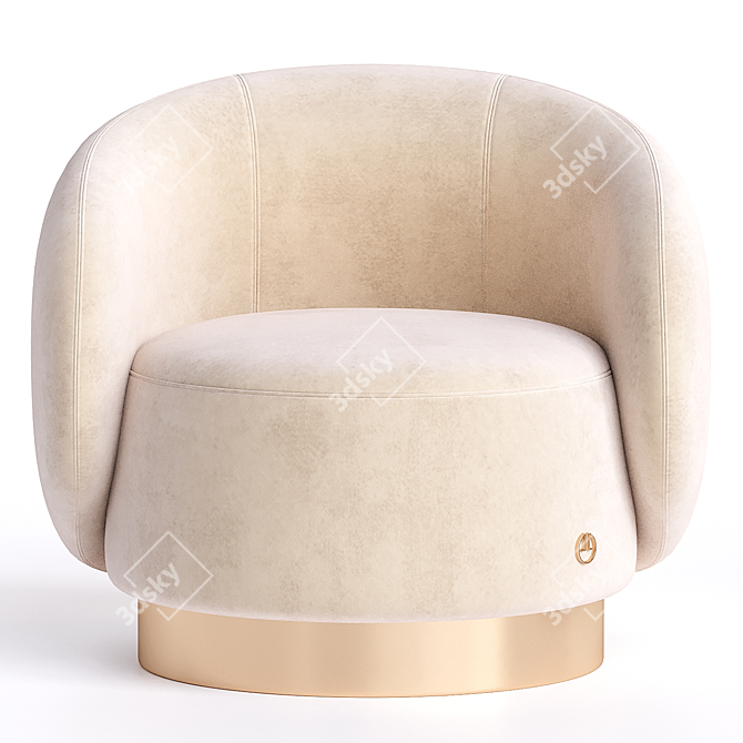 Elegant Liza Armchair Loveseat Set 3D model image 2