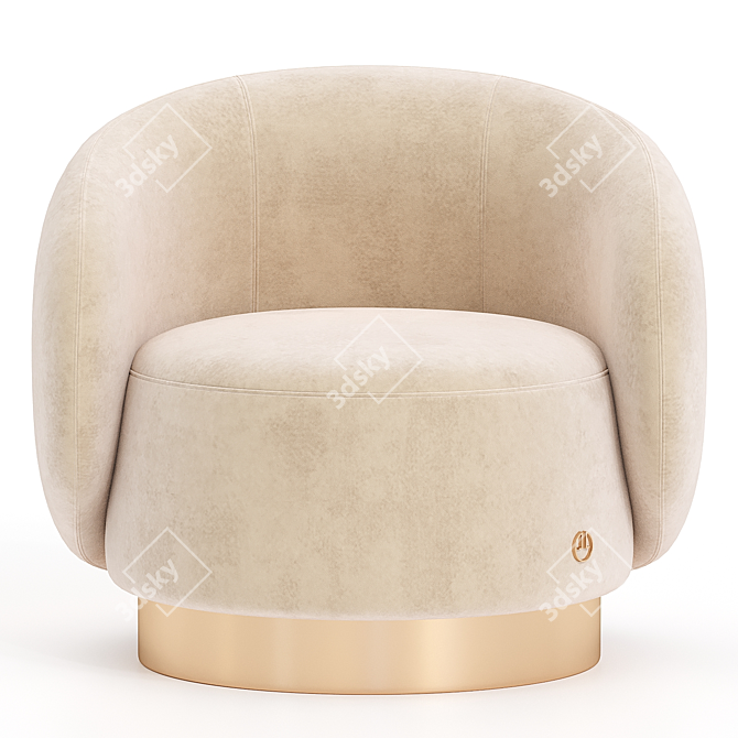 Elegant Liza Armchair Loveseat Set 3D model image 5