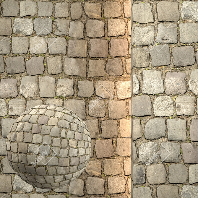 Seamless Pavement Texture Pack 3D model image 1