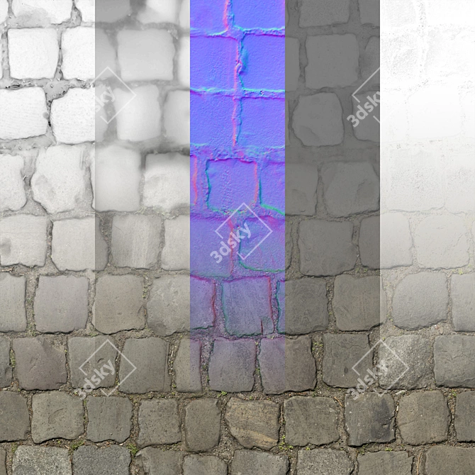 Seamless Pavement Texture Pack 3D model image 2