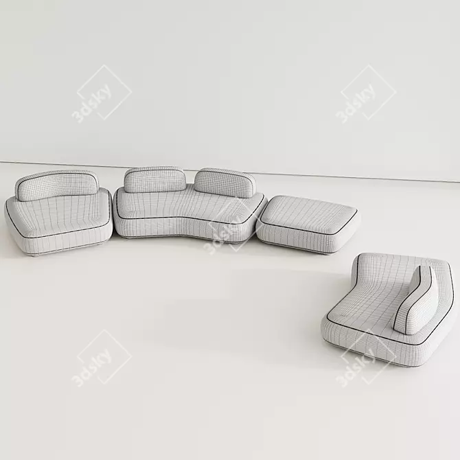 Sleek Modern Art Nova Curve 3D model image 7