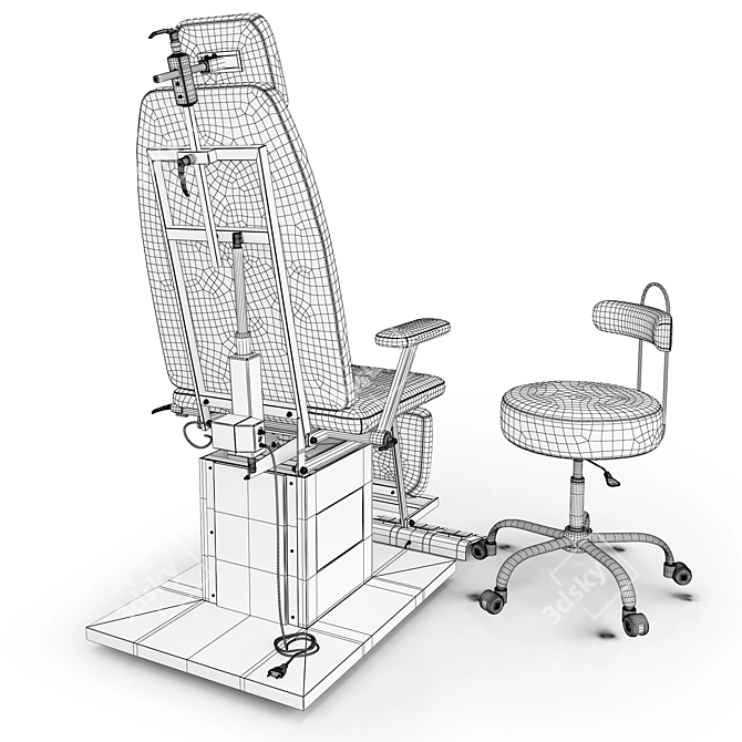 ZERTS ENT Chair with Stool 3D model image 12