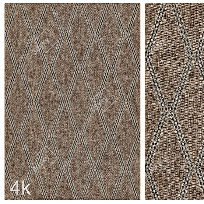 Diamond Jute Braided Rug 4K 3D model image 1