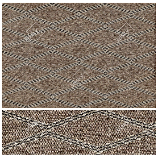 Diamond Jute Braided Rug 4K 3D model image 2