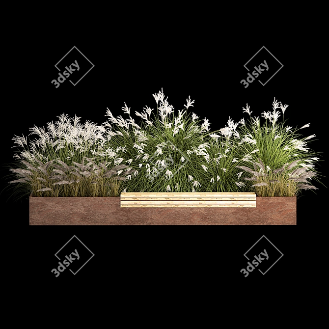 Urban Greenery Collection Bench 3D model image 4