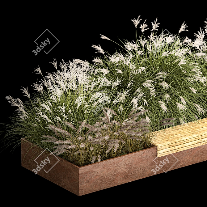 Urban Greenery Collection Bench 3D model image 5