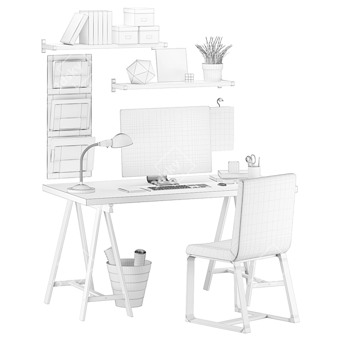 Modern Office Essentials Set 3D model image 2