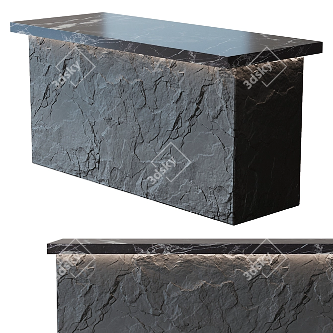 Granite Island Table 2100mm 3D model image 2