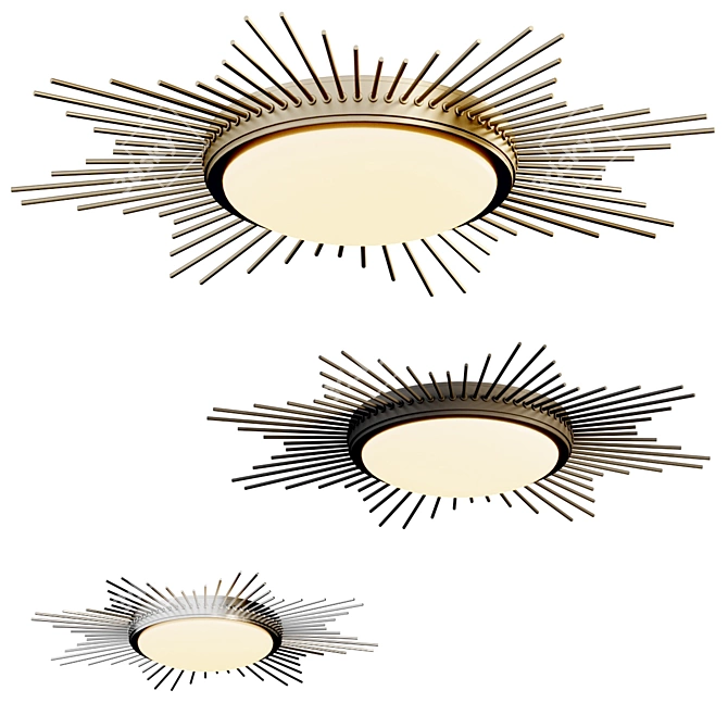 Modern Drum LED Flush Mount 3D model image 1