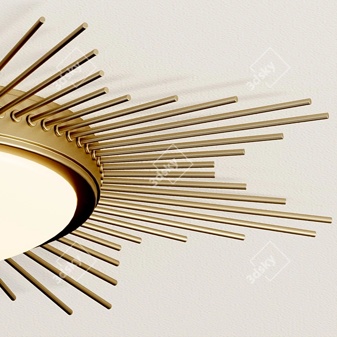 Modern Drum LED Flush Mount 3D model image 2