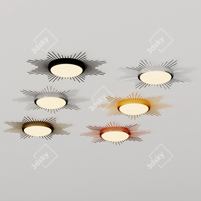 Modern Drum LED Flush Mount 3D model image 5