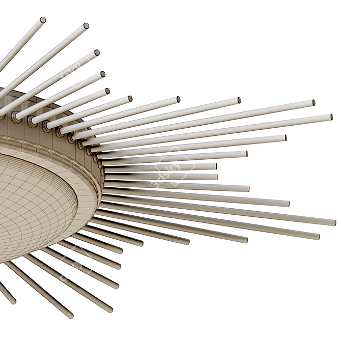 Modern Drum LED Flush Mount 3D model image 6