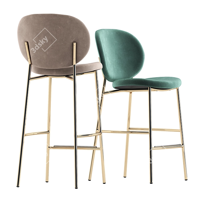 Modern Ines Bar Stool Design 3D model image 1