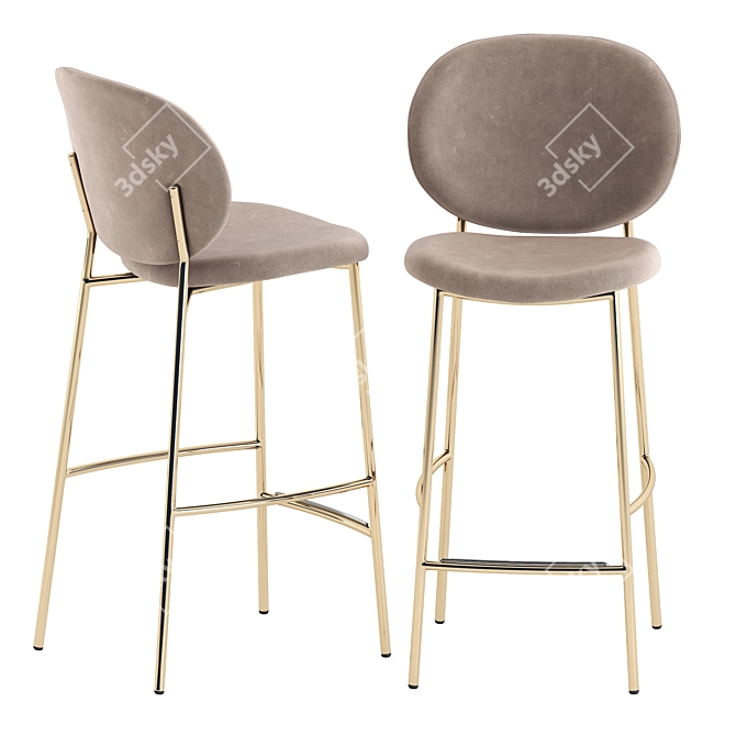 Modern Ines Bar Stool Design 3D model image 4