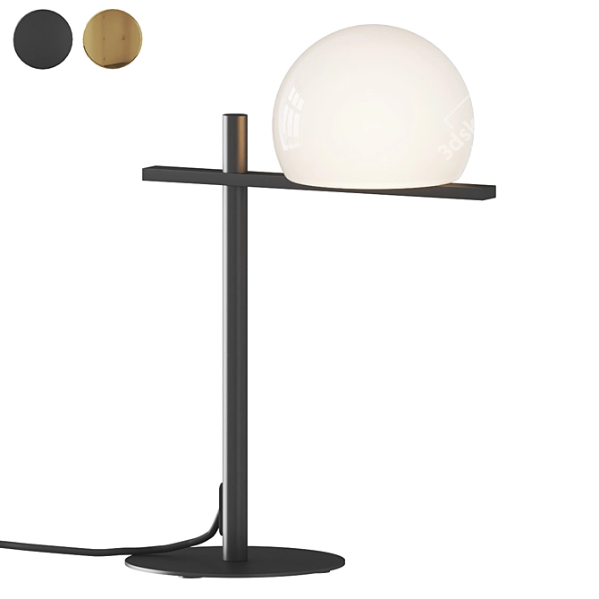 Sleek Modern White Table Lamp 3D model image 2