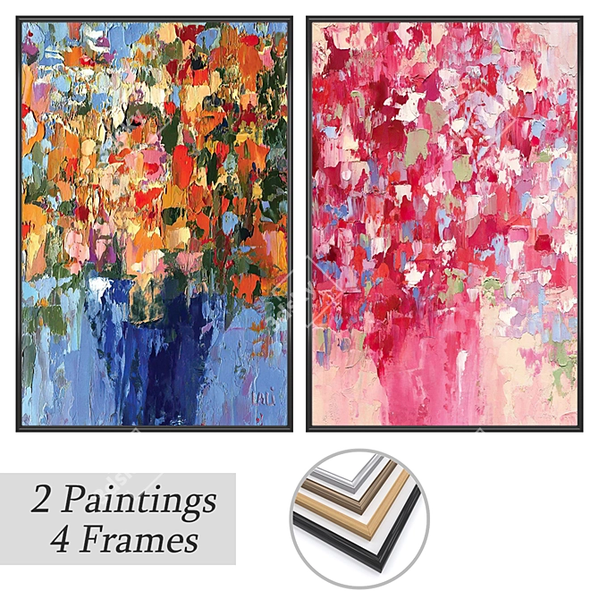 Artwork Set with Frame Options 3D model image 1