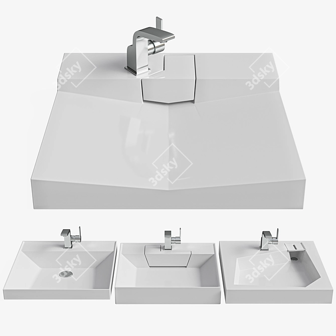 Floating Sink Over Washing Machine 3D model image 5