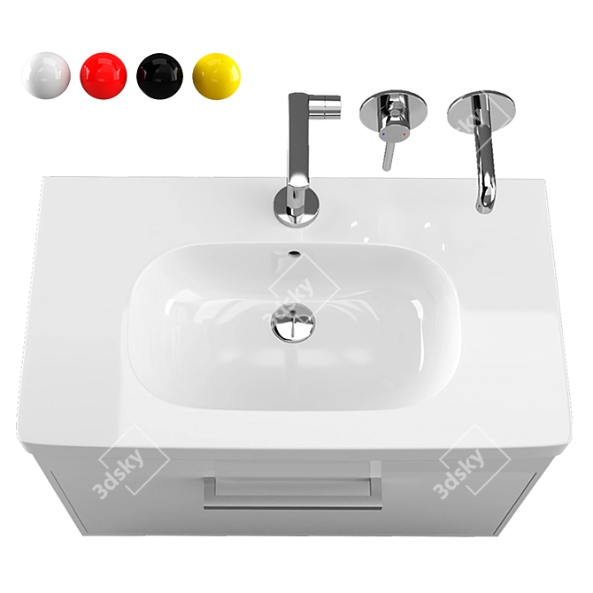 Duravit D-code 80 Vanity Sink 3D model image 1