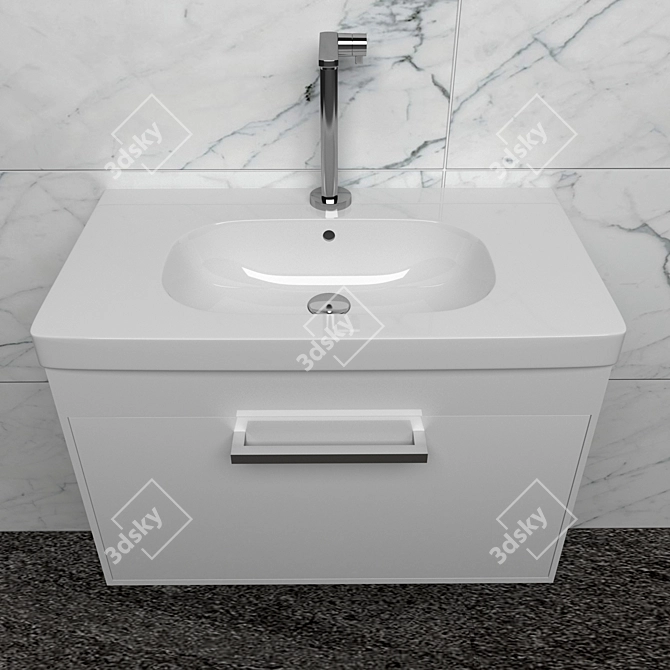 Duravit D-code 80 Vanity Sink 3D model image 6