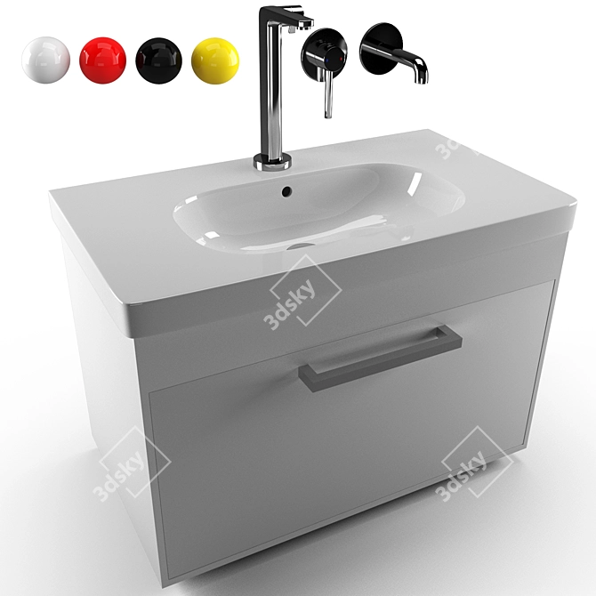 Duravit D-code 80 Vanity Sink 3D model image 8