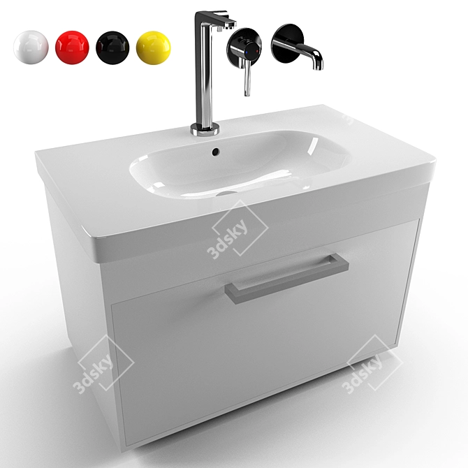 Duravit D-code 80 Vanity Sink 3D model image 10