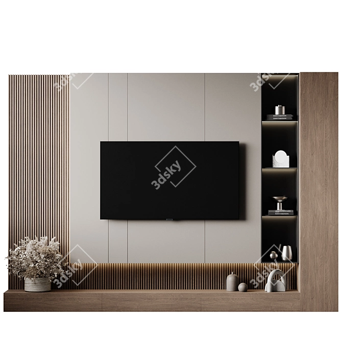 Sleek Geometry TV Wall Mount 3D model image 1