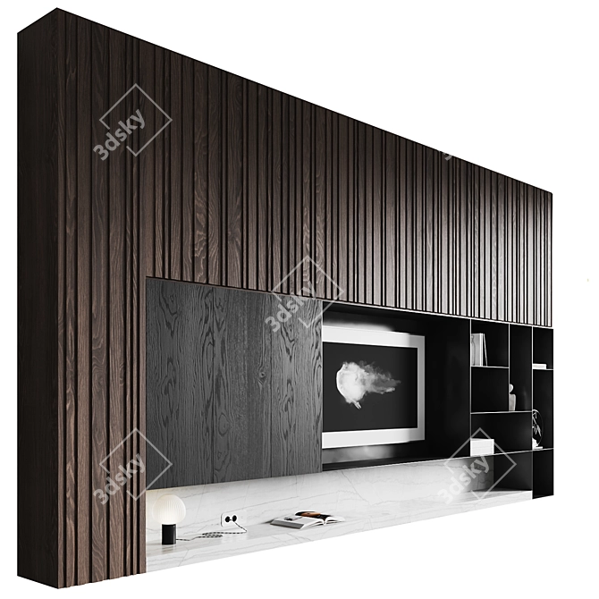 Elegant Modern TV Zone 3D model image 3